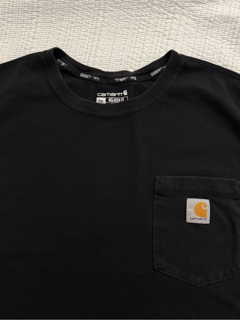 Carhartt Force Men’s 2XL Black Relaxed Fit Pocket T-Shirt